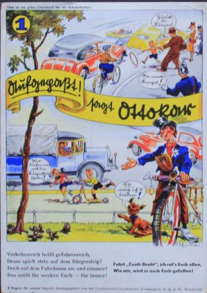 Continental Tires "Aufgepasst sagt Otto" Advertising-Blotter sheed 1928 (9655)
